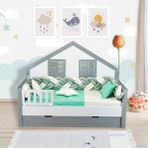 Tugu Home&baby Kadife ,pamuklu 6 Parça 90X190 cm Montessori Yatak,tek Kişilik Montessori Uyku Seti - 90 x 190 cm - Beyaz - Yeşil