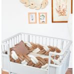 Tugu Home&baby Kadife,pamuk 5 Parça 70x130 cm Beşik Uyku Seti,bebek Uyku Takımı,anne Yanı Set - 70 x 130 cm - Beyaz - Kahverengi