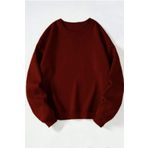 TÜKATO Bordo Renk Basic Oversize Bisiklet Yaka Unisex Sweatshirt BORDO XL