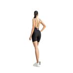 TÜKATO Kadın Siyah Kısa Sırt Dekolteli Çapraz Bant Askılı Toparlayıcı Yoga Pilates Tayt Spor Şort Tulum Siyah XS