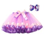 Tül Etek Mini Karnaval Dans Eteği Kızlar için Yeni Tutu Etek Çift Ağlı Hayvan Serisi Gösteri Cadılar Bayramı Karnaval Parti Elbisesi Dans Fotoğrafçılık (Purple, 9-11 Yıl)