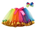 Tül Etek Mini Karnaval Dans Eteği Kızlar için Yeni Tutu Etek Çift File Hayvan Serisi Eğlence Karnaval Parti Elbisesi Cadılar Bayramı Dans Fotoğrafçılığı (Altın, 9-11 Yıl)