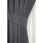Tül Evi Petek Kadife Dokulu Fon Perde Düz Dikişli Ekstrafor Büzgü 1.sınıf Kalite - Antrasit - 140 x 260 cm