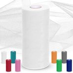 Tül kumaş, tül rulo kumaş 30 cm x 92 m, tül düğün dekorasyonu, tül bant, tül dekoratif kumaş, tütü etekler, hediye paketleri, düğün, dekorasyon, kendin yap (beyaz)