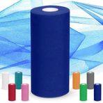 Tül kumaş, tül rulo kumaş 30 cm x 92 m, tül düğün dekorasyonu, tül bant, tül dekoratif kumaş, tütü etekler, hediye paketleri, düğün, dekorasyon, kendin yap (koyu mavi)