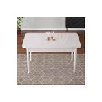 Tulca Serisi Beyaz 71x110 Mdf Ahşap Ayaklı Kaliteli Sabit Yemek Masası