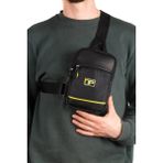 Tuldar Unisex Siyah Impertex Kumaş Telefon Bölmeli Günlük Çapraz Göğüs ve Omuz Çantası tul508 - 031-Siyah