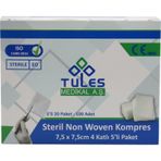 Tules 5 Li Steril Non Woven Kompres Spanç 4 Katlı 100 Adet 7.5 X 7.5 CM