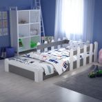 Tulip Life Montessori Karyola Beyaz-Antrasit 90X190 Yatak Uyumlu Oval Kesim Çocuk Yatağı TLP-314 - 90 x 190 cm - Antrasit - Beyaz