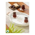 Tulipa Ahşap Kulplu Oval Tepsi Dantelli (Possible Baskılı)