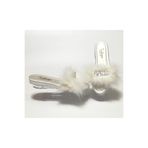 Tulips Exclusive Bridal Aura Tüylü Gümüş Bride Yazılı Kadın Terlik
