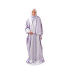 Tülteks Namaz Elbise Viskon Jakar Dokuma Oversize Fermuarlı İç Göstermez (Lila, 3)