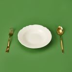 Tulu Porselen Tiffany Krem 21 cm Yemek Tabağı