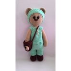 Tulumlu Sevimli Ayıcık Tony Amigurumi Organik Oyuncak