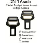 Tüm Araçlara Uyumlu Metal Emniyet Kemeri Aparatı (2 Adet) - Siyah