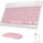 Tüm Cihazlara Uyumlu Kablosuz Bluetooth Klavye ve Mause Seti Tablet Telefon iPad Samsung Galaxy Honor Redmi Lenovo Rose Gold