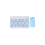 Tüm cihazlarla uyumlu kablosuz Bluetooth klavye ve mouse setimiz, sessiz, slim ve zarif tasarımıyla (Mavi)