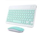 Tüm cihazlarla uyumlu kablosuz Bluetooth klavye ve mouse setimiz, sessiz, slim ve zarif tasarımıyla (Yeşil)