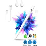 Tüm Dokunmatik Cihazlara -Ios/android/windows Uyumlu Tablet Ipad Yazı Çizim Kalemi Iki Üç Hediye - Beyaz
