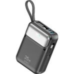 Tüm Modellerle Uyumlu Magsafe Hızlı Sarj Destekli Kablolu Taşınabilir Dijital Göstergeli Powerbank - Siyah