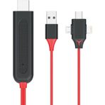 Tüm Telefon ve Tabletler Için Hdmı Tv Görüntü Aktarım Kablosu :Type-C+Lightning+Micro Uyumlu