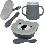 Tum Tum Silikon Alıştırma Bardağı / Vakumlu Mama Kasesi / Kutulu Mama Kaşık ve Çatal Seti - Kev Koala - .