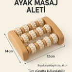 Tüm Vücut Için Ahşap Masaj Aleti – Ayak, El, Sırt ve Bacak Masaj Rulosu - Abanoz