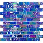 Tüm Yüzeyler Için 23X48MM. Blue Mix, 30X30 Fileli Kristal Cam Mozaik (11 File = 1 M2 Fiyatı.) - 23 x 48 mm - Mavi Lüsterli