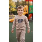 Tuma Collection Erkek Çocuk Kışlık Eşofman Takımı Sweatshirt Alt Pamuklu Üç Iplik Şardonlu Günlük Kombin 3-4-5-6-7 Yaş - Kahverengi