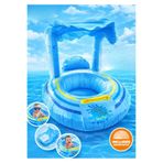 TUMBA'S Gölgelikli Tenteli Çocuk Deniz Simiti Baby Float Bebek Deniz Simiti 0-3 Yaş Bebek Botu