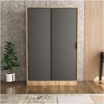 Tumblera Berceste Antrasit Atlantik Çam 2 Sürgü Kapaklı 8 Bölmeli Dolap Gardırop 120x48 cm