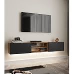 Tumblera Volar Pine Antrasit Tv Ünitesi Işıklı Atlantik Çam 180 cm Modern - Antrasit - Atlantik Çam