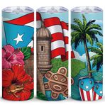 TUMBTU Porto Riko Yalıtımlı Sıska Bardak Kapaklı Kahve Kupası Boricua 20oz - Sıcak ve Soğuk İçecekler için Yeniden Kullanılabilir Paslanmaz Çelik Su Şişesi Çay Fincanı Buzlu Kahve Seyahat Kupası