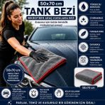 TUMKE Mikrofiber Tank Bezi Yüksek Havlu Araba, Cam, Mutfak ve Banyo Kurulama Bezi Araç Temizleme Bezi 50X70CM - Kırmızı - Gri