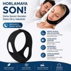 TUMKE Rahat Uyku ve Ağız Kuruluğu Bant Maske Çene Destekli Rahat Uyku Bandı Horlama Bandı Kafa Bandı - Siyah