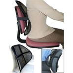 TUMKE Terletmez Fileli Bel Destek Yastığı Ortopedik Bel Destek Aparatı Fileli Ergonomik Bel Yastığı - Siyah