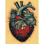 TUMOVO Mekanik Motor Kalp Boyama İnsan Anatomisi Sanat Eseri Steampunk Tarzı Kalp Duvar Sanatı 5D Kendin Yap Tam Matkap Kristal Elmas Boya İşi Yetişkin Çocuk Ev Dekoru için Sihirli Resim İskandinav Hediyesi