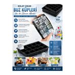 TUMU LIFE 15 Bölmeli Büyük Boy Silikon Buz Kalıbı Silikon Kare Buzluk Kokteyl Sunum Buz Kalıbı