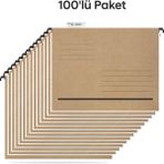Tunakart ASD2003 Plastik Çubuklu Askılı Telli Dosya 100 Lü Paket - Kraft - 24x31,50 - Askılı dosya