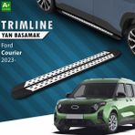 Tunax Oto Ford Courier Araca Özel Yan Basamak Noktalı Model 2023 2024 2025 2026 2027 - (DipCamo)Charcoal-White