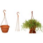 Tunç Botanik Askılı Çiçek Saksısı 20 Adet 18 cm - Makrome Saksı (Kiremit Renk)