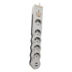 Tunçmatik Beşli 2 USB Girişli Akım Korumalı Priz Anahtarlı, 1.5 Metre Kablolu 1050 Joule TSK5015