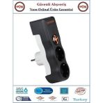 Tuncmatik Powersurge2 Akım Korumalı Priz - İkili 1050 Joule - Orjinal Ürün - Siyah