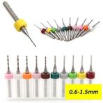Tungsten Karbür Mini CNC Matkap Uç PCB Baskı Devre 10 lu Set 0.6-1.5mm