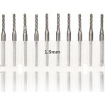 Tungsten Karbür Pcb Kesme Cnc Freze Ahşap İşleme 1.9Mm 10 Adet