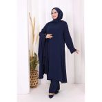 Tunik, Pantolon Ve Abaya Üçlü Takım 8663 Lacivert