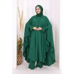 Tunik, Pantolon Ve Abaya Üçlü Takım 8663 Zümrüt