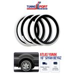 TuningPort 16 İnç Siyah Beyaz Lastik Yanak Yazısı Atsal Araç Sticker