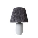 Tunita Handmade Seramik Abajur – Modern Gri Tasarım, 28 cm Yükseklik, E27 Uyumlu Tek Başlıklı Masa Lambası, A Enerji Sınıfı Kullanım, Dayanıklı Seramik Gövde, Salon ve Yatak Odası İçin Şık Aydınlatma