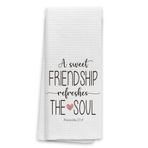 TUNW A Sweet Friendship Refreshes The Soul Mutfak Havluları 40 x 60 cm, Arkadaşa Hediye, Kadın Bulaşıklık Havluları, Kadınlar Erkekler için Hıristiyan Hediyeleri, Arkadaşlık Hediyeleri Mutfak Banyo